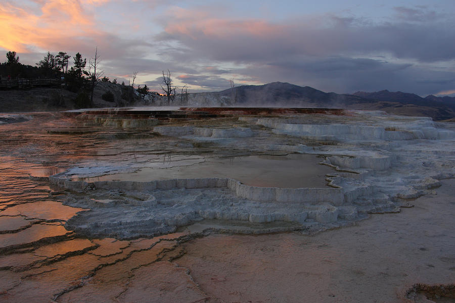 Travertine Pools at Sunset Photograph by Theo OConnor