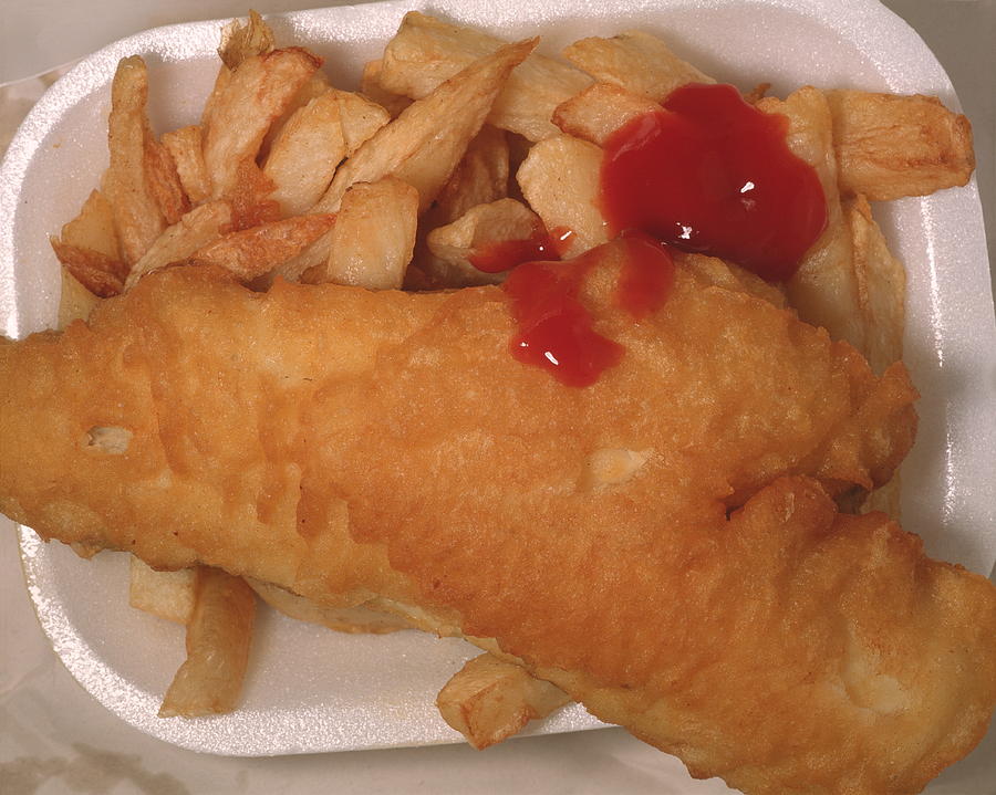 Tray Of Fish & Chips With Ketchup Photograph by Adrienne Hart-davis/science Photo Library