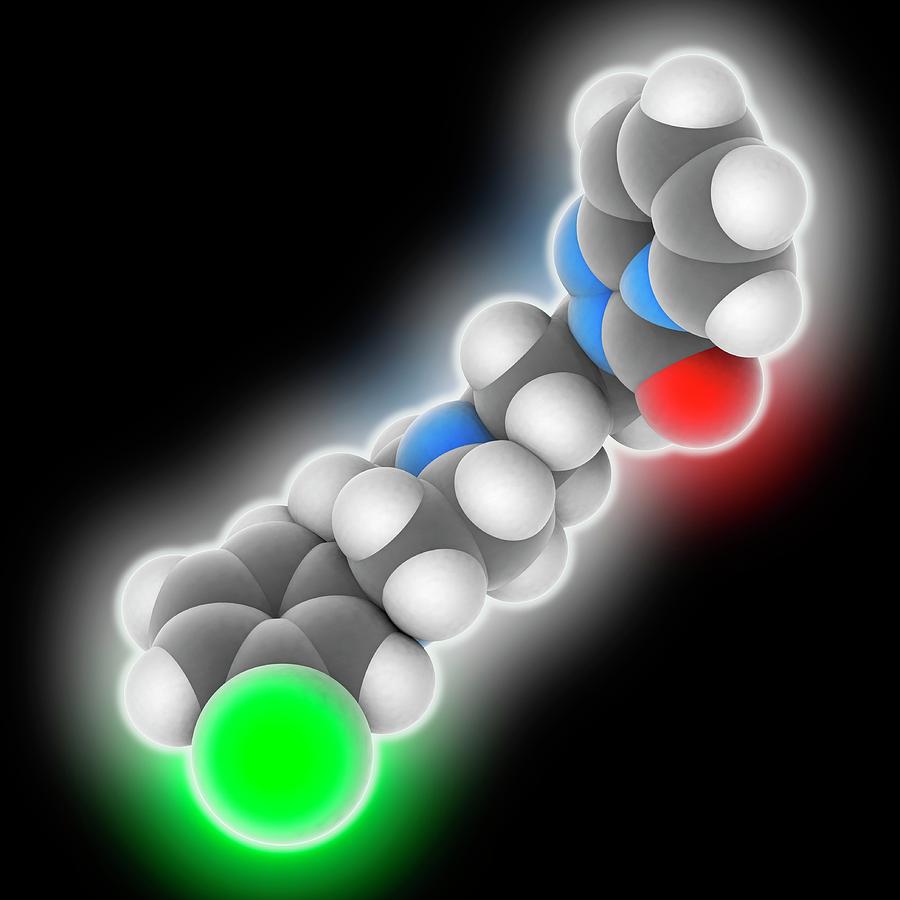 Trazodone Drug Molecule Photograph by Laguna Design