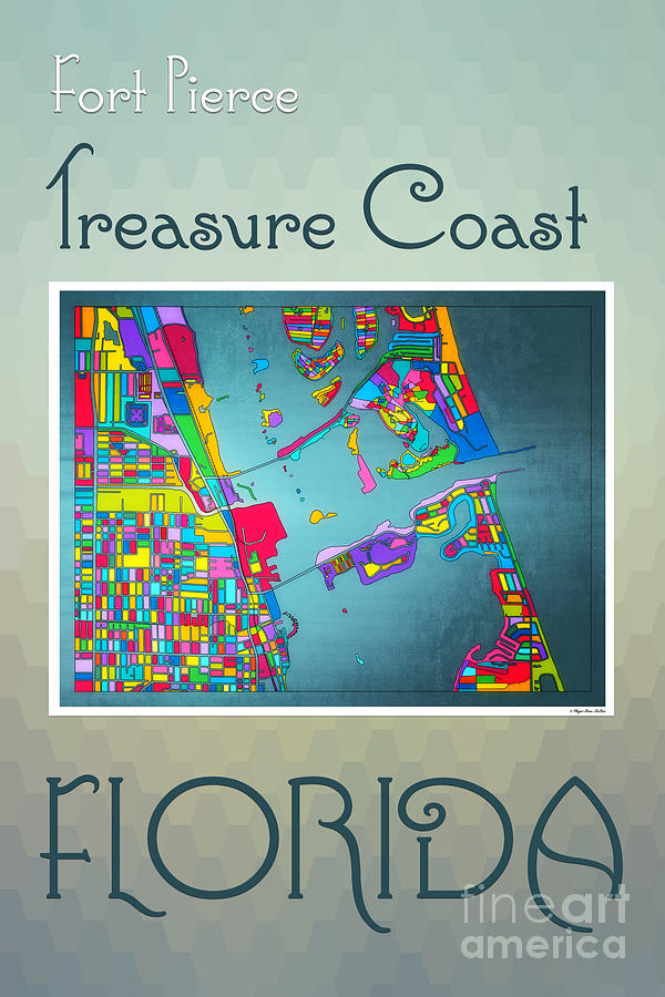 Treasure Coast Map Digital Art by Megan Dirsa-DuBois