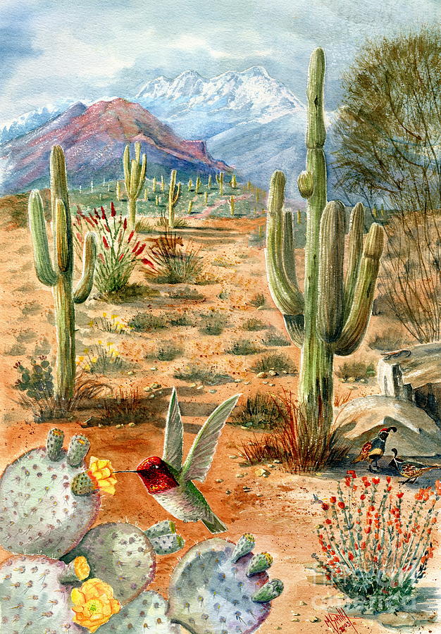 Mountain Painting - Treasures of the Desert by Marilyn Smith