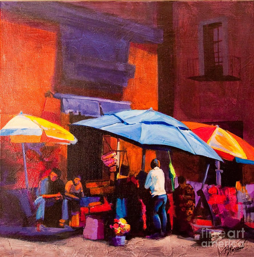Umbrella Painting - Treasures by Vicky Russell