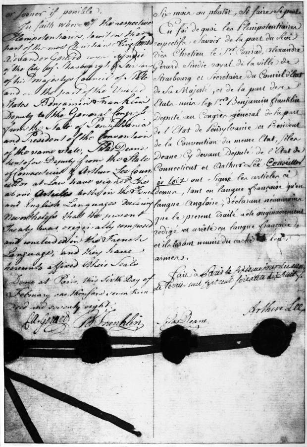 1778 Photograph - Treaty Of Alliance, 1778 by Granger