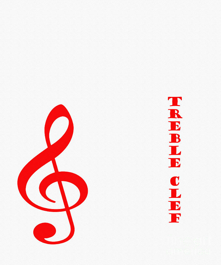 Treble Clef - Music Symbol - Red Digital Art by Barbara A Griffin