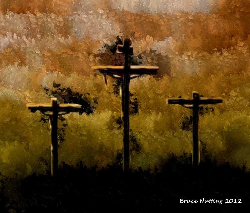 Tree Crosses Painting by Bruce Nutting