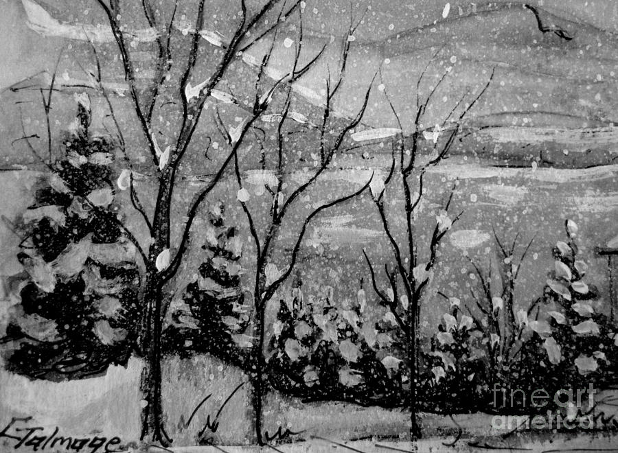 Tree Farm Winter Painting by Gretchen Allen