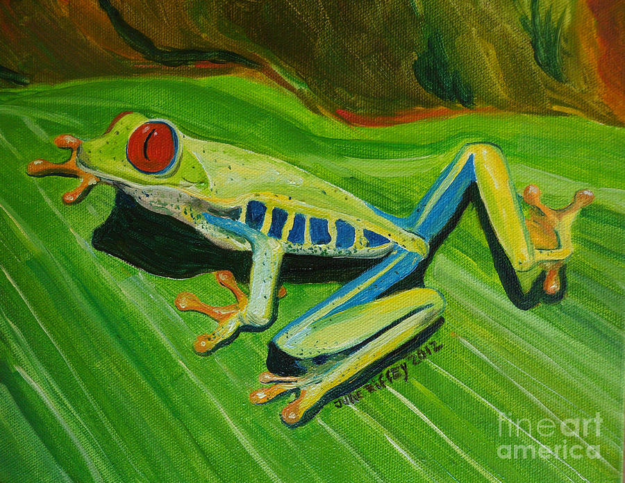 Tree Frog Traction Painting by Julie Brugh Riffey