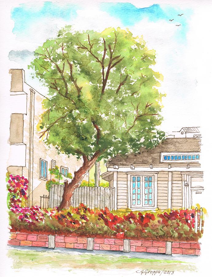 Tree in a nice street - West Hollywood-California Painting by Carlos G Groppa
