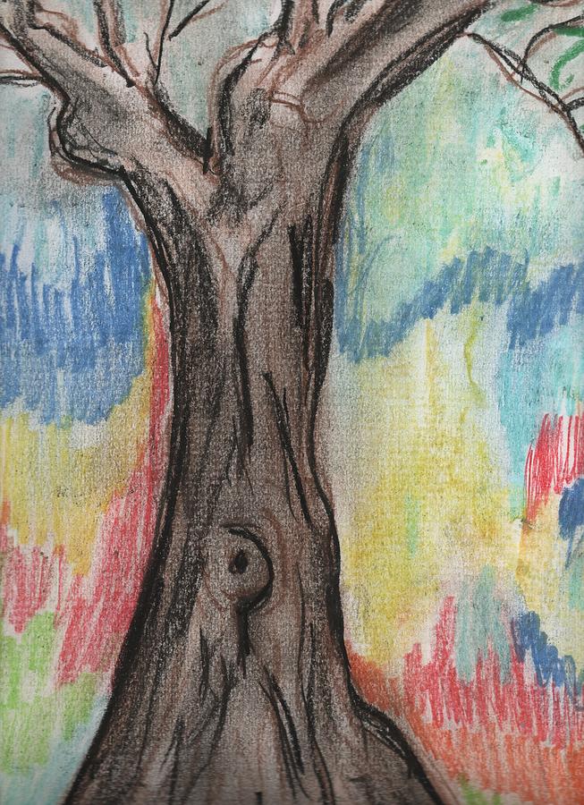 Tree in Pastel Drawing by Dan Twyman