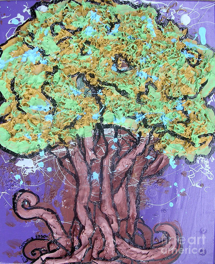 Tree In Three Dee Painting by Genevieve Esson