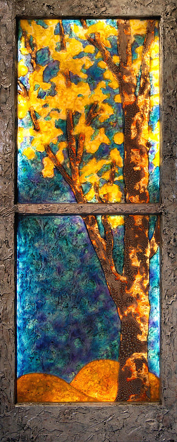 Tree inside a Window Mixed Media by Christopher Schranck