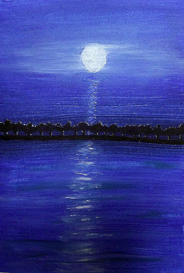 Tree Painting - Tree Lined Breakwater by Sandy Wager