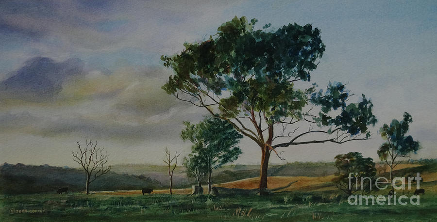 Tree Near Grove Creek Observatory Painting by Joan Coffey