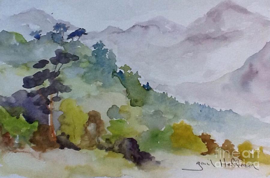 Tree Painting - Tree Near the Hills by Gail Heffron