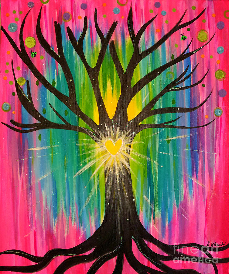Whimsical Tree Painting - Tree of Blessings by Jonathan Kania