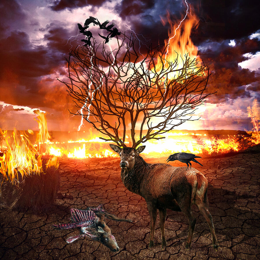 Deer Digital Art - Tree of Death by Marian Voicu