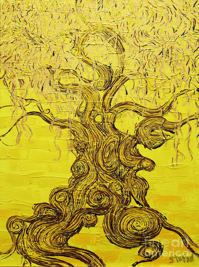 Tree Of Golden Leaves Painting by Stefan Duncan