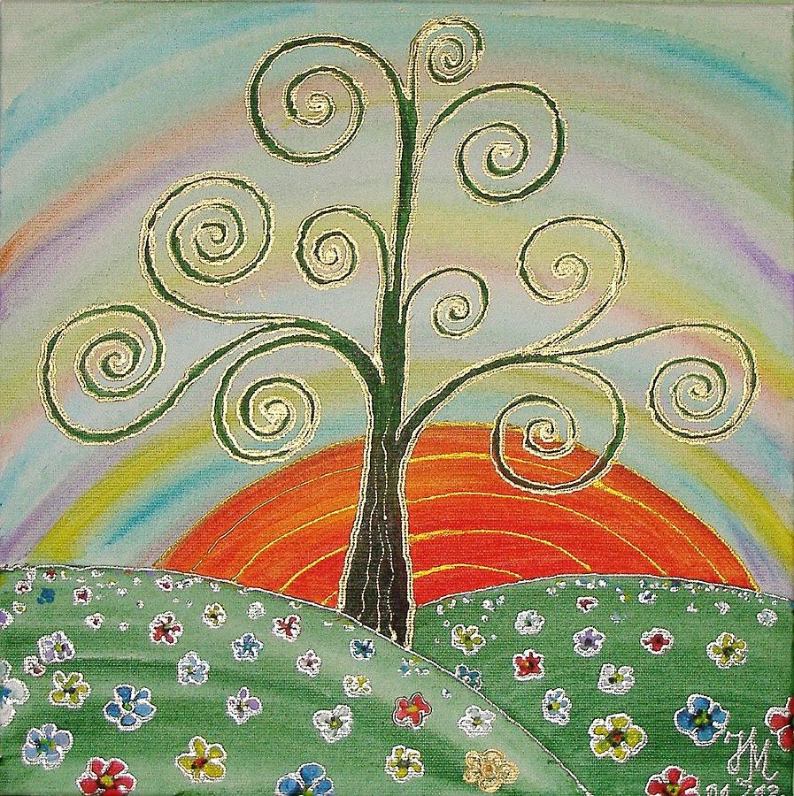 Tree of Happiness Painting by Nina Mitkova