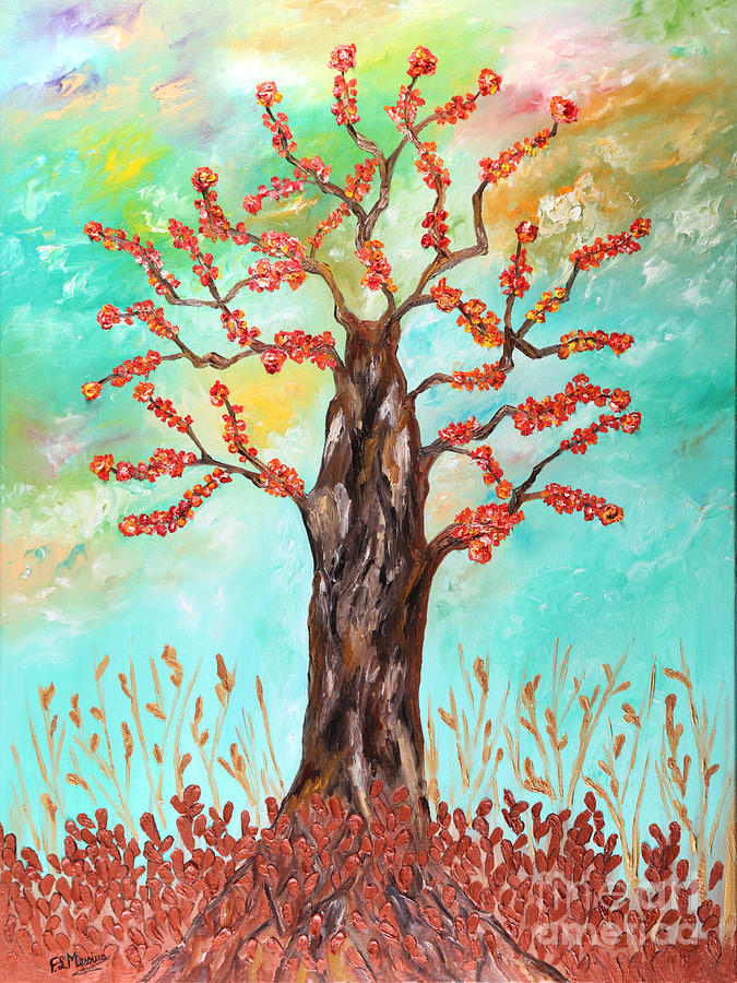 Abstract Painting - Tree of joy by Loredana Messina