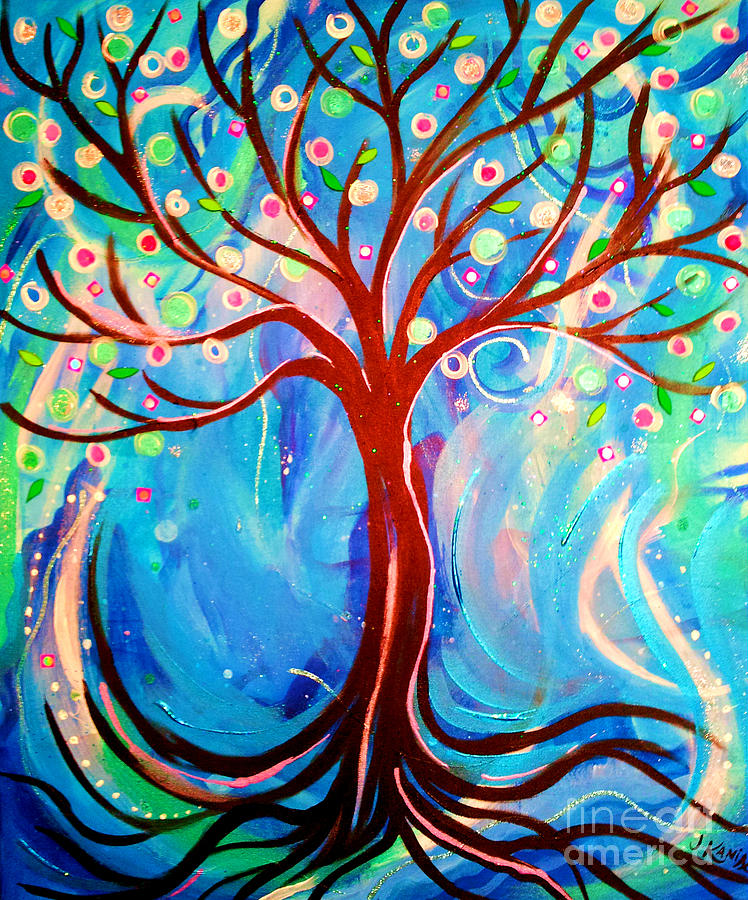 Whimsical Tree Painting - Tree of Praise by Jonathan Kania