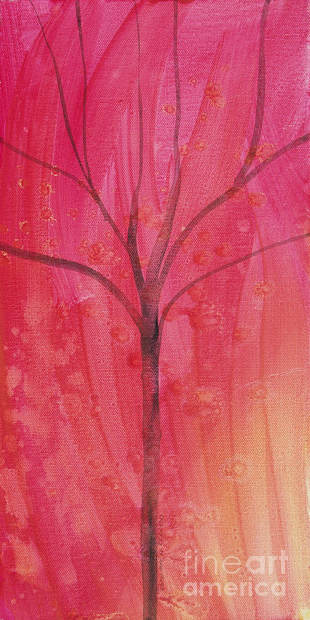Fall Painting - Tree of three pink by Robin Pedrero