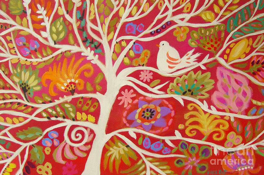 Flower Painting - Tree of Wisdom by Karen Fields