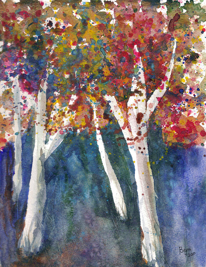 Tree splatter Painting by Clara Sue Beym