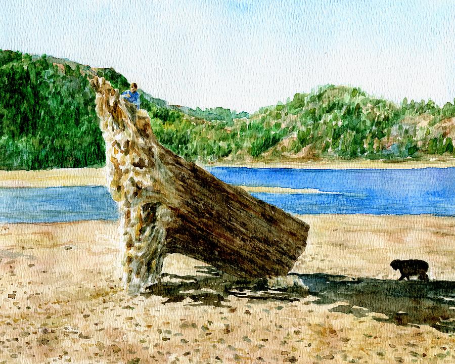 Dog Painting - Tree Stump by Angela Chaney