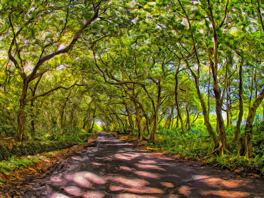 Tree Tunnel at Hana Maui Painting by Dominic Piperata