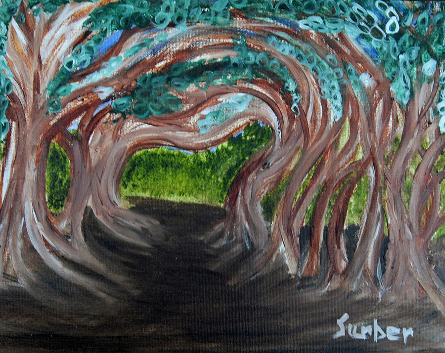Tree Tunnel Painting by Suzanne Surber