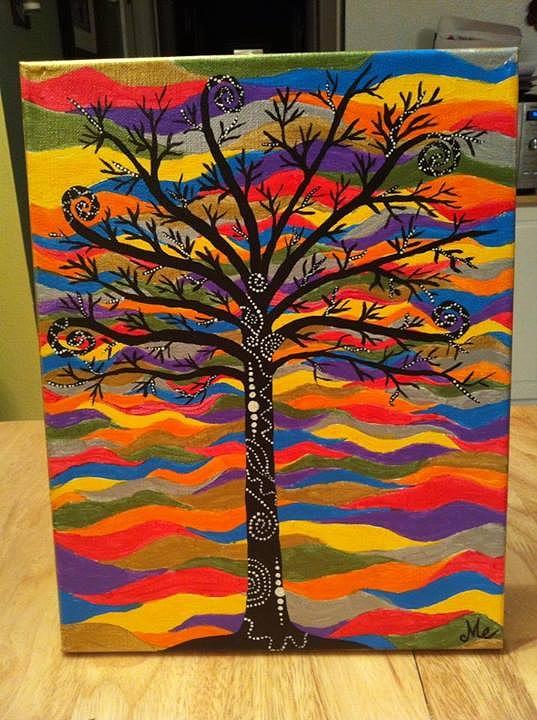 Tree Waves Painting by Mandy Ellanna - Fine Art America