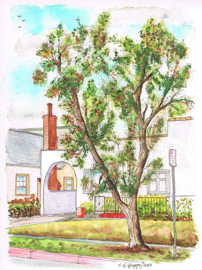 Tree with two branches in West Hollywood - California Painting by Carlos G Groppa
