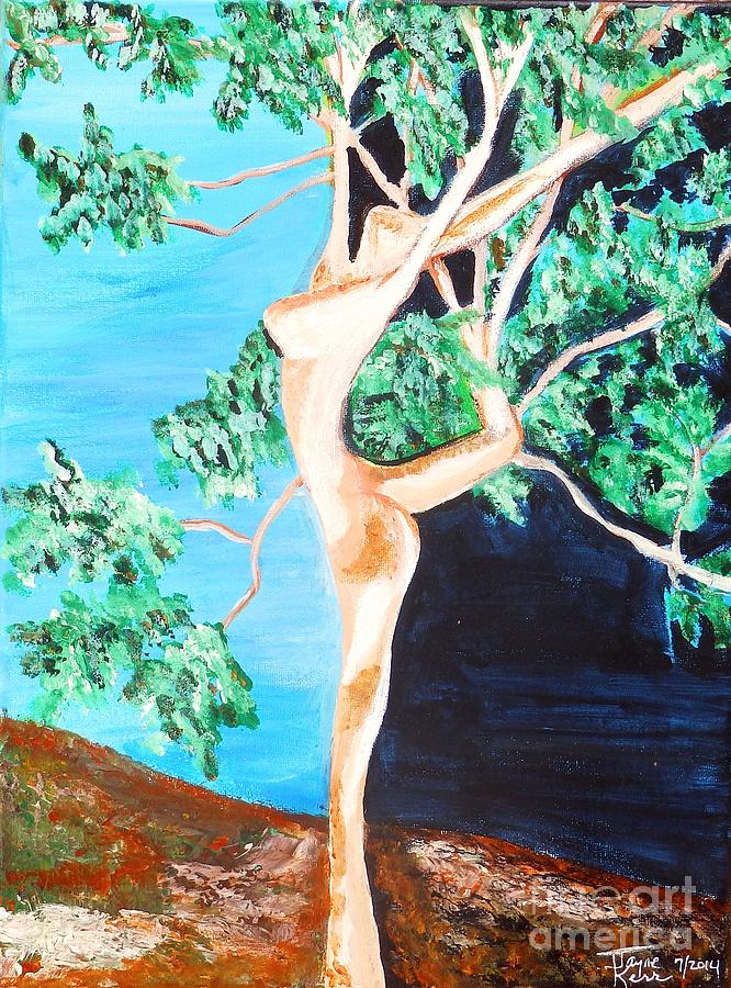 Tree Woman Painting by Jayne Kerr 