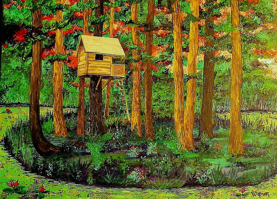Treehouse 2 Painting by Randall Weidner