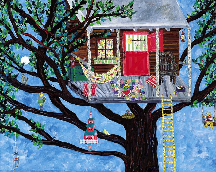 Treehouse Painting by Fay Sciarra