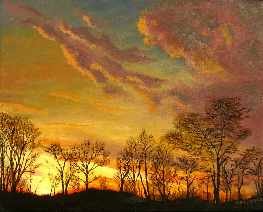 Treeline Fire Painting by Fred Paddock - Fine Art America