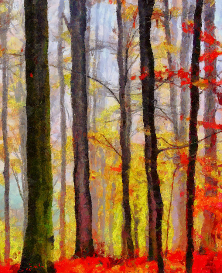 Trees and colors Painting by George Rossidis
