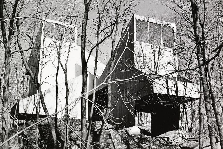 Trees And Facade Of Myron Goldfingers Home Photograph by Norman McGrath
