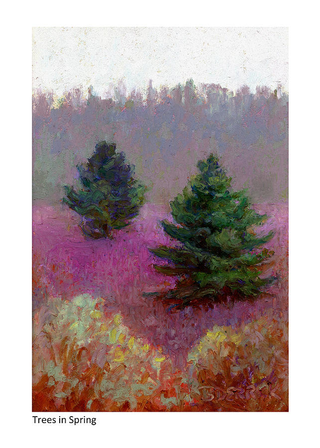 Trees in Spring Pastel by Betsy Derrick