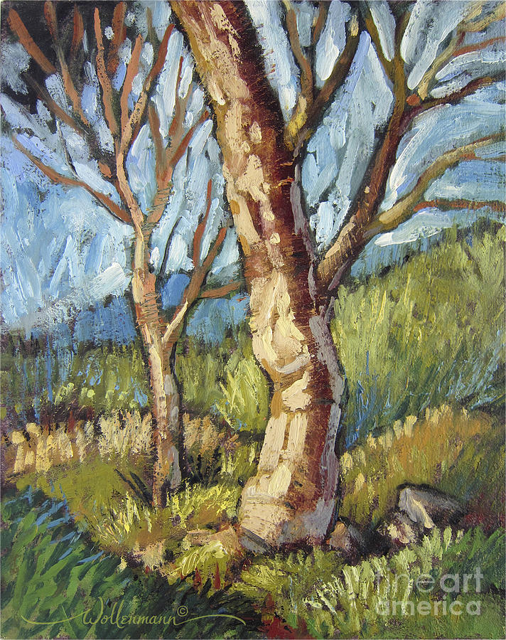 Trees in Spring Painting by Randy Wollenmann
