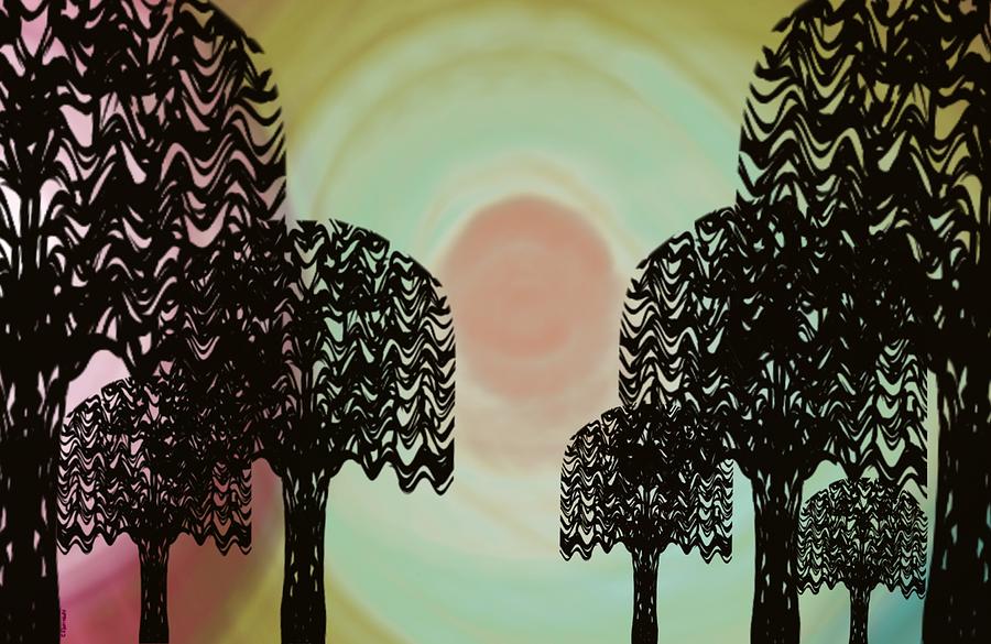 Trees of Light Digital Art by Christine Fournier