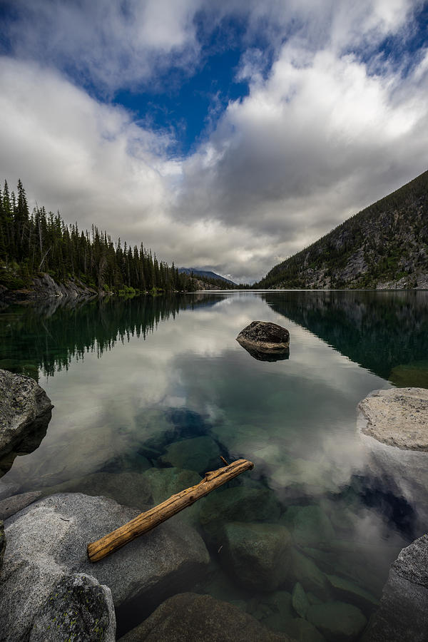 Alpine Lakes Photograph - Trees Rocks Wood and Water by Mike Reid