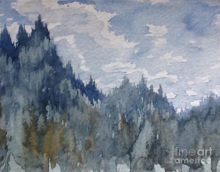 Tree Painting - Treetops in Blue by Gail Heffron