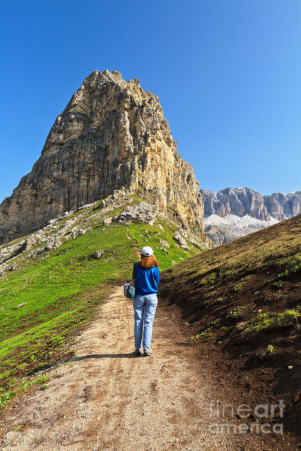 trekking on Dolomites Photograph by Antonio Scarpi