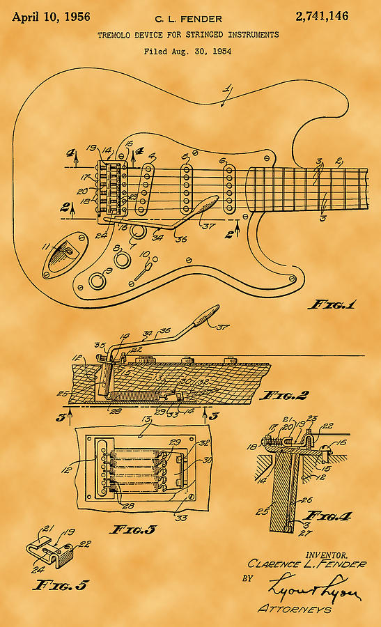 Tremolo Device Patent Photograph by Michael Porchik