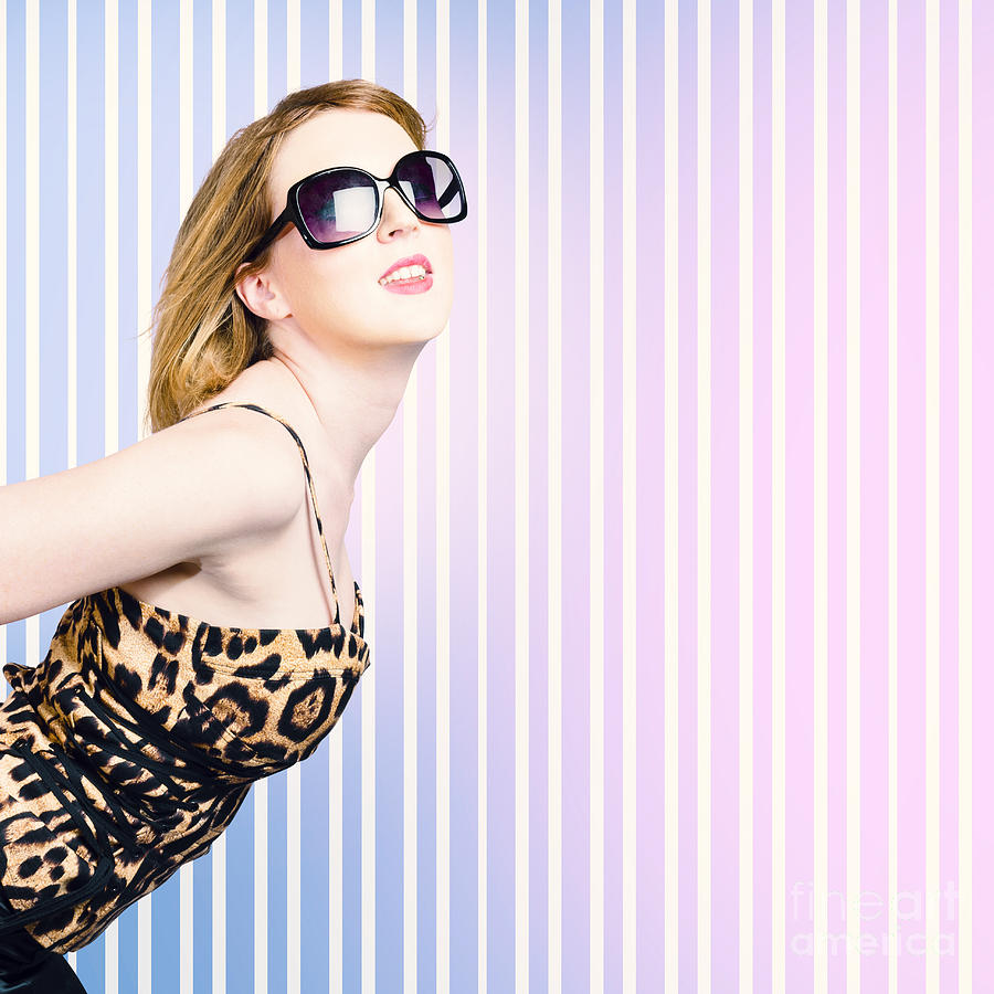 Trendy fashion model wearing 80s attire Photograph by Jorgo Photography