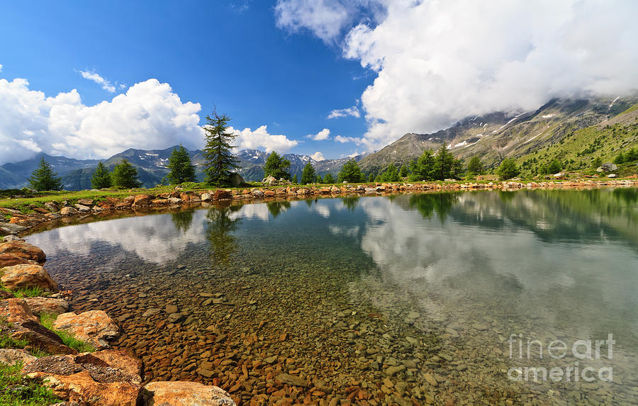 Trentino - small lake in Pejo valley Photograph by Antonio Scarpi
