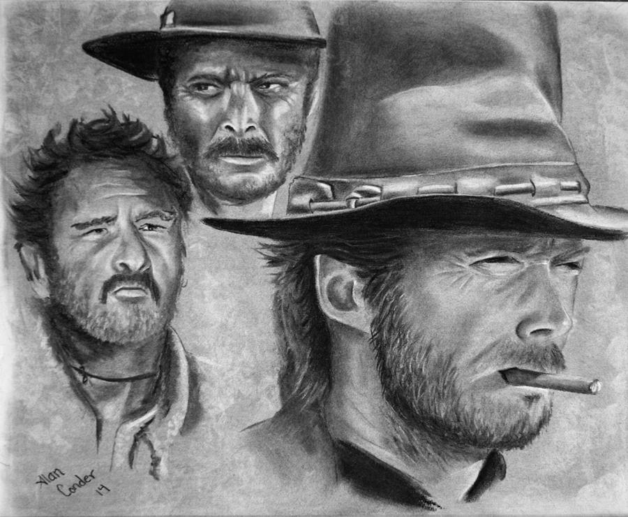 Tres Hombres Drawing by Alan Conder