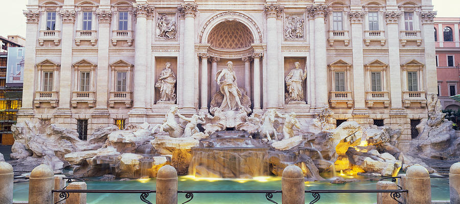 Architecture Photograph - Trevi Fountain Rome Italy by Panoramic Images
