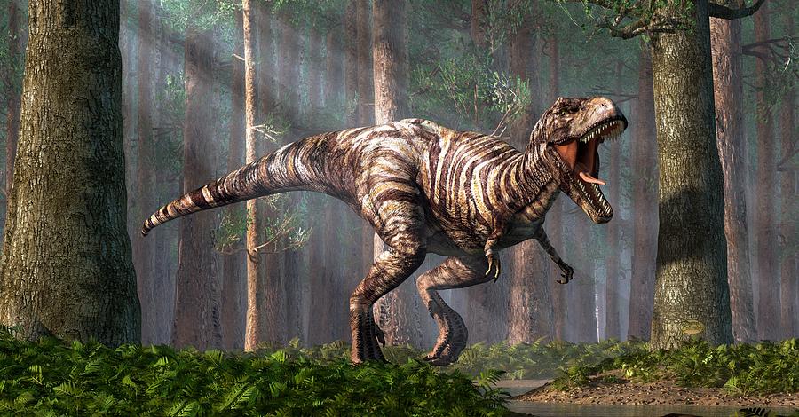 Jurassic Park Digital Art - TRex in the Forest by Daniel Eskridge